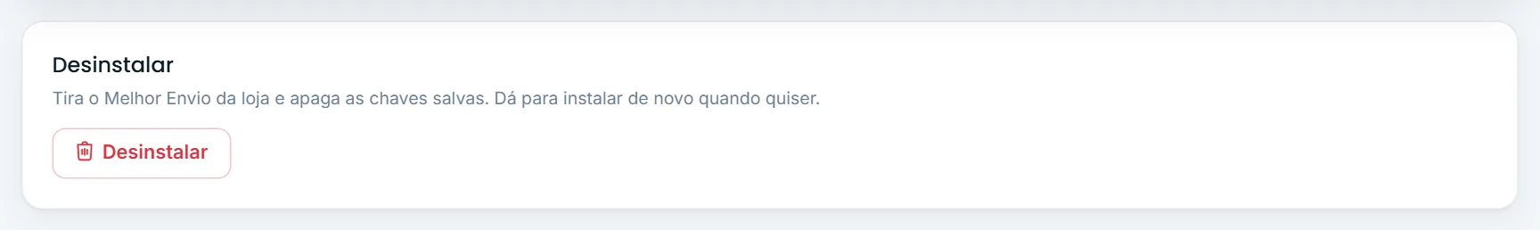 Desinstalar o aplicativo