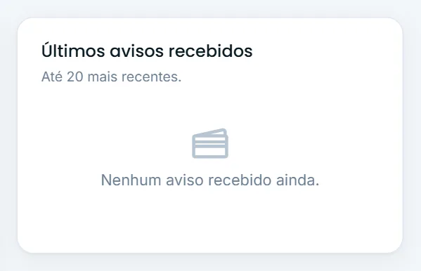 Últimos avisos recebidos