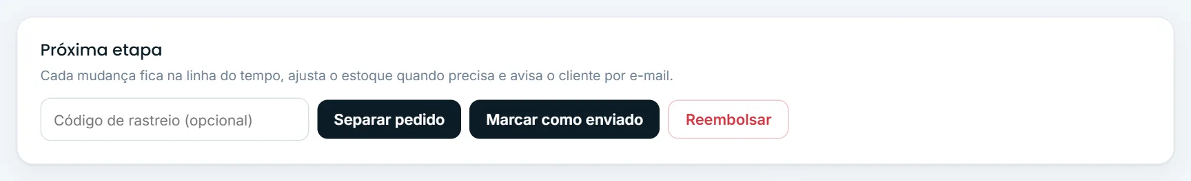 Botão de cancelar ou reembolsar