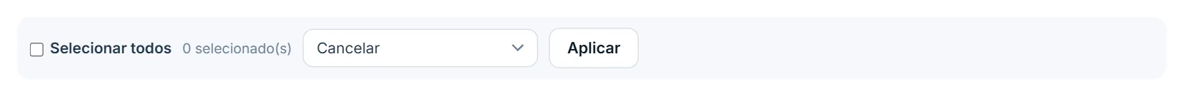 Cancelar vários pedidos pela ação em lote