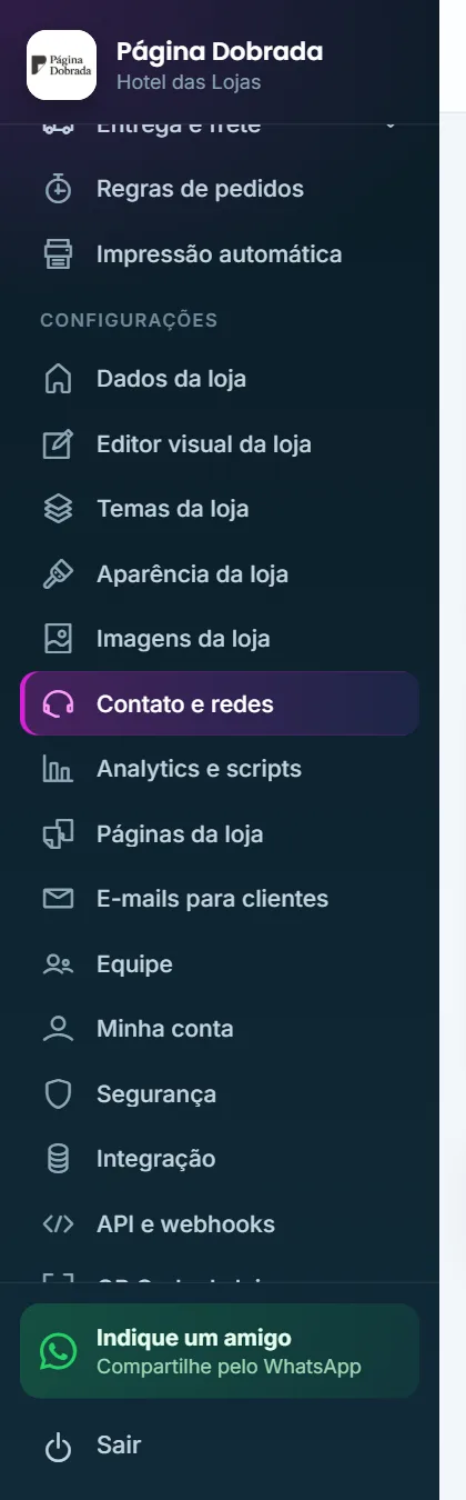 Onde fica no menu