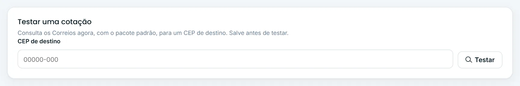Testar uma cotação
