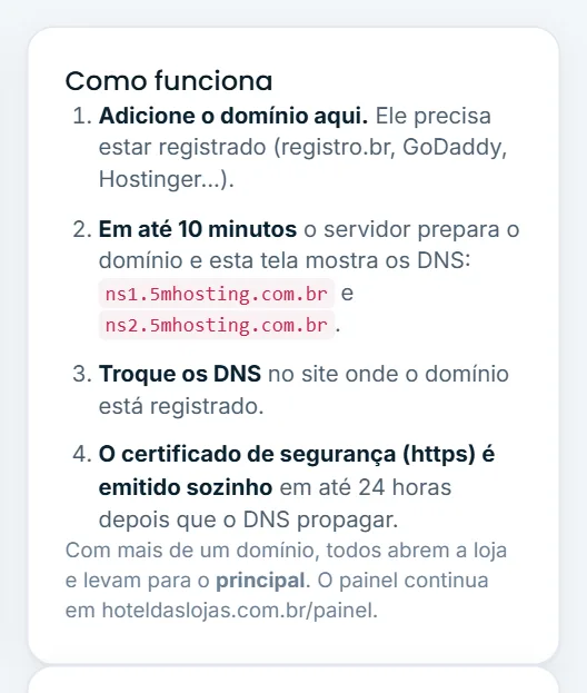 Resumo de como funciona, ao lado da lista