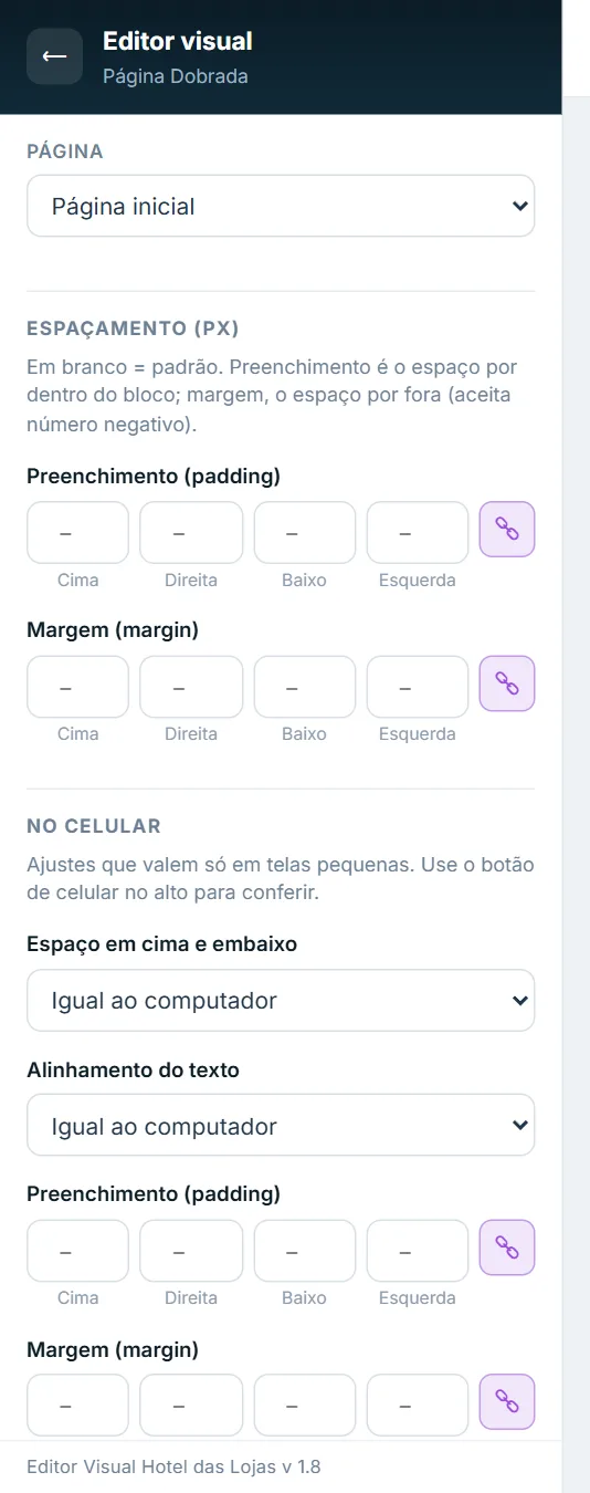 Ajustes que valem só no celular