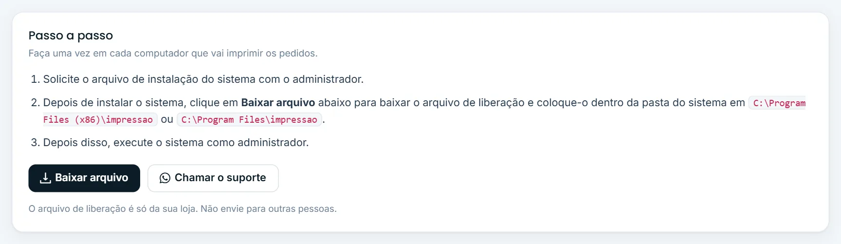 Passo a passo da impressão automática