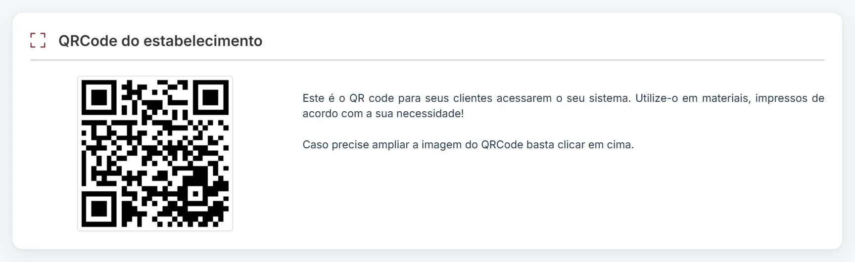 QR Code da loja