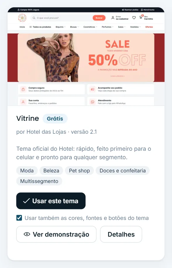 Cartão de um tema